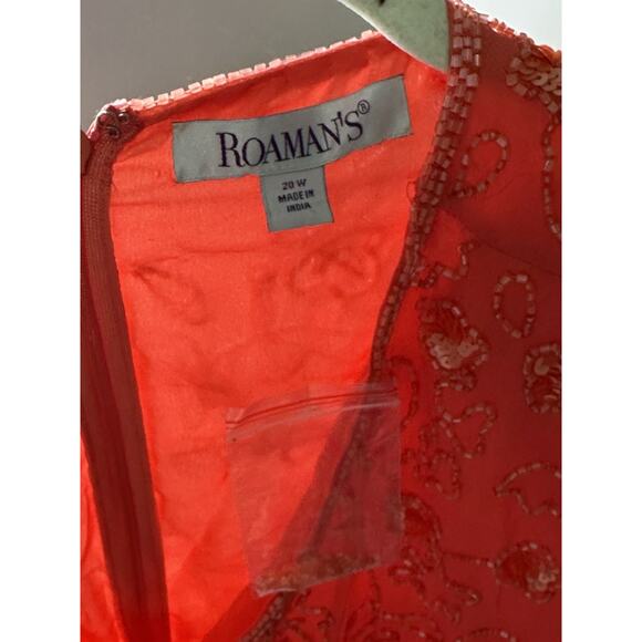 Roaman's beaded sequin coral blouse Plus 20w Cruise wear - Picture 3 of 9